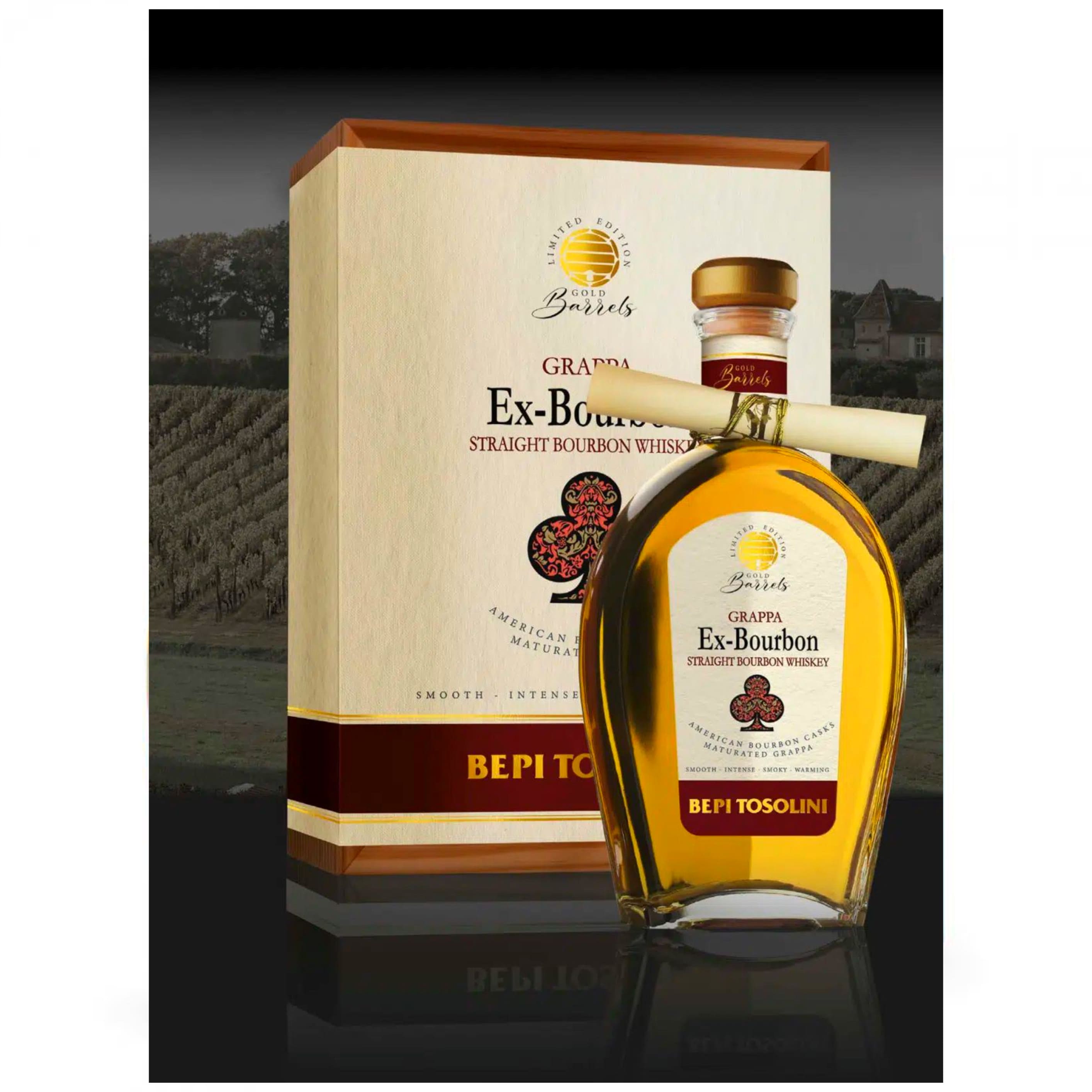 Граппа Bepi Tosolini Grappa Ex-Bourbon Barrique 40% 0.7 л gift box